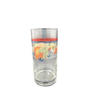 🍊 Corelle Abundance Fruit Pattern Tall Drinking Glasses – Set of 4 Vintage USA